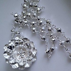 PYRITE AND STERLING SILVER NE CKLACE